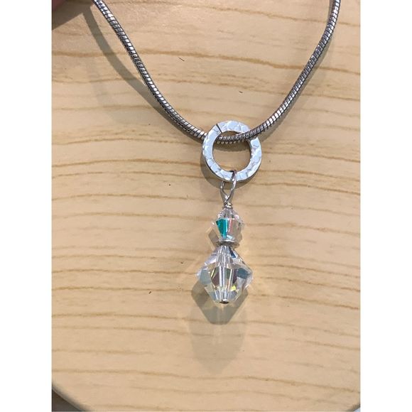 Handmade Austria Crystal with Sterling Silver Ring for Necklace - Picture 4 of 4